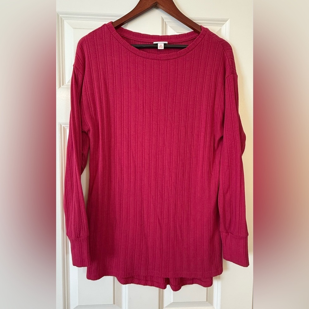 LuLaRoe Nora Boat Neck long Sleeve Top Pink Size XS